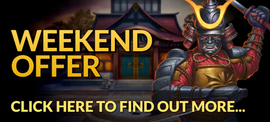 Promotion banner: IGP September 25 Weekend. Get 75% Bonus up to £75 + 25 Free Spins. Promo code "WEEKEND"